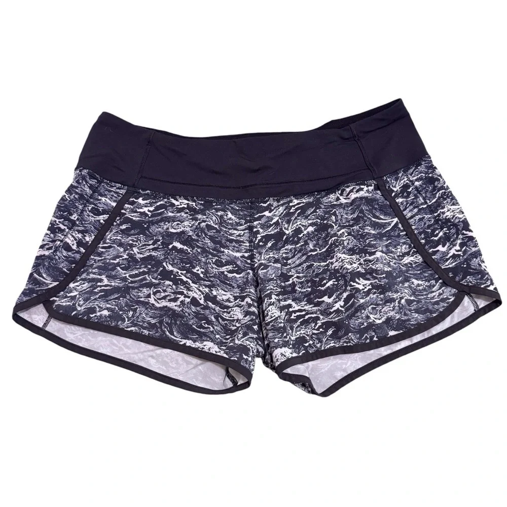 Lululemon Run Times Short Nami Wave off-White Black / Black Size 8